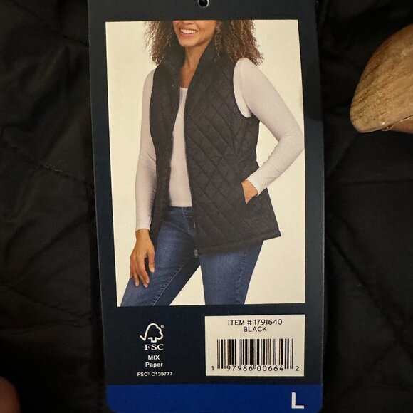 Lands' End Women's 3-in-1 Systems Jacket & Vest Size L Black Water Resistant NEW - Picture 5 of 15